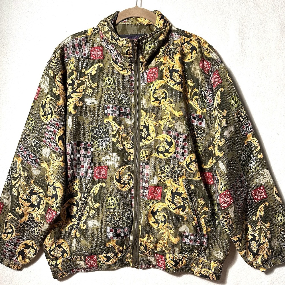Vintage 90s Jacket Women S Small 100% Silk Lightweight Bomber Studio Sportif‎
